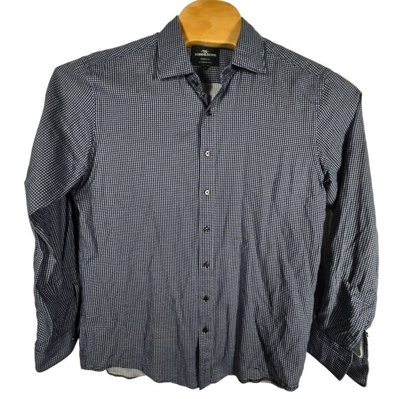 Rodd & Gunn Button Up Long Sleeve Large Men's Shirt Blue Geometric Woven in Ital - Picture 2 of 7
